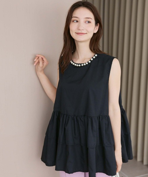 fifth(フィフス)の「衿パールギャザーフリルブラウス(シャツ/ブラウス・レディース・ブラック/ホワイト/ブラック×ホワイト・M)」の21枚目の写真