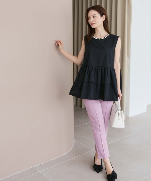 fifth(フィフス)の「衿パールギャザーフリルブラウス(シャツ/ブラウス・レディース・ブラック/ホワイト/ブラック×ホワイト・M)」の22枚目の写真