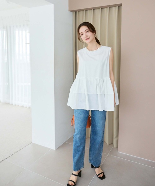 fifth(フィフス)の「衿パールギャザーフリルブラウス(シャツ/ブラウス・レディース・ブラック/ホワイト/ブラック×ホワイト・M)」の19枚目の写真