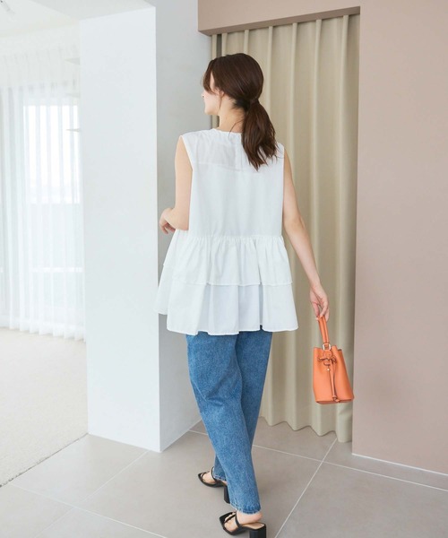 fifth(フィフス)の「衿パールギャザーフリルブラウス(シャツ/ブラウス・レディース・ブラック/ホワイト/ブラック×ホワイト・M)」の20枚目の写真