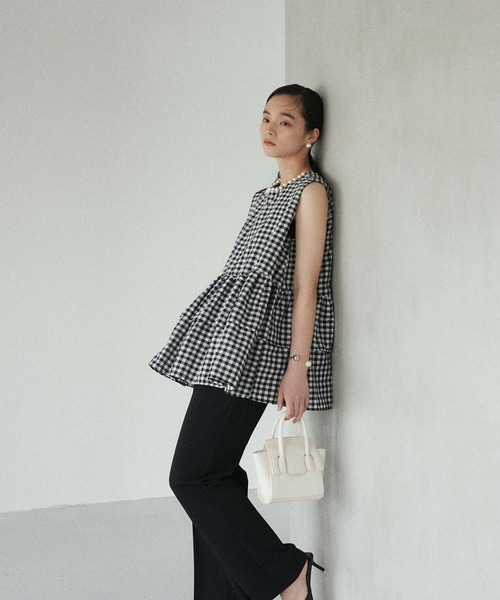 fifth(フィフス)の「衿パールギャザーフリルブラウス(シャツ/ブラウス・レディース・ブラック/ホワイト/ブラック×ホワイト・M)」の17枚目の写真