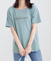 ジャカード素材ロゴプリントプルオーバー
