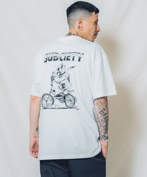 Subciety(サブサエティ)の「Skull rider TEE(Tシャツ/カットソー・メンズ・ブラック/ホワイト/サンドベージュ/ホワイト×グリーン/ブラック×ブルー・SMALL/MEDIUM/LARGE/X-LARGE/XX-LARGE)」の11枚目の写真