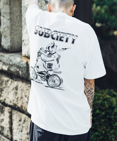 Subciety(サブサエティ)の「Skull rider TEE(Tシャツ/カットソー・メンズ・ブラック/ホワイト/サンドベージュ/ホワイト×グリーン/ブラック×ブルー・SMALL/MEDIUM/LARGE/X-LARGE/XX-LARGE)」の21枚目の写真