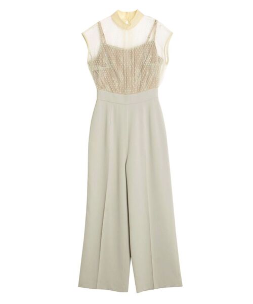 LAGUNAMOON（ラグナムーン）の「LADYチュールレースドッキングコンビネゾン 結婚式 お呼ばれ（パンツドレス・レディース・ライトグリーン/ブラック・MEDIUM/SMALL）」の12枚目の写真