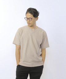 MEN'S MELROSE（メンズメルローズ）の「シルケットリンクスキーネックTシャツ（Tシャツ/カットソー・メンズ）」