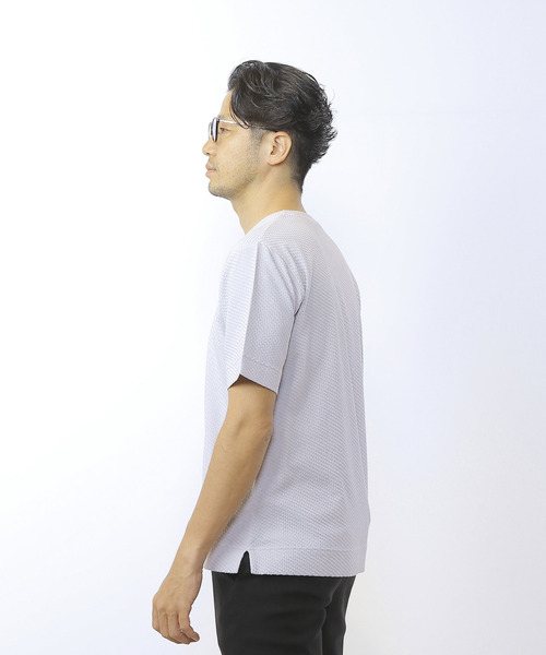 MEN'S MELROSE（メンズメルローズ）の「シルケットリンクスキーネックTシャツ（Tシャツ/カットソー・メンズ・グレイッシュベージュ/チャコールグレー/ライトグレー・2/4/3）」の9枚目の写真