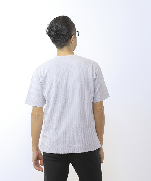 MEN'S MELROSE（メンズメルローズ）の「シルケットリンクスキーネックTシャツ（Tシャツ/カットソー・メンズ・グレイッシュベージュ/チャコールグレー/ライトグレー・2/4/3）」の8枚目の写真