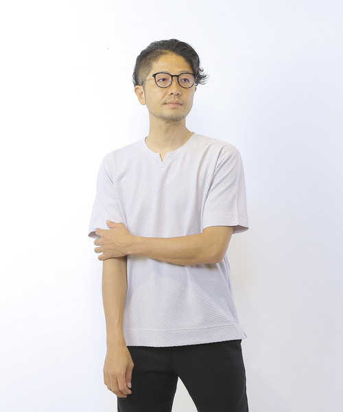 MEN'S MELROSE（メンズメルローズ）の「シルケットリンクスキーネックTシャツ（Tシャツ/カットソー・メンズ・グレイッシュベージュ/チャコールグレー/ライトグレー・2/4/3）」の22枚目の写真