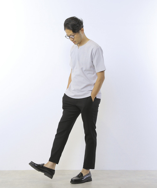 MEN'S MELROSE（メンズメルローズ）の「シルケットリンクスキーネックTシャツ（Tシャツ/カットソー・メンズ・グレイッシュベージュ/チャコールグレー/ライトグレー・2/4/3）」の20枚目の写真