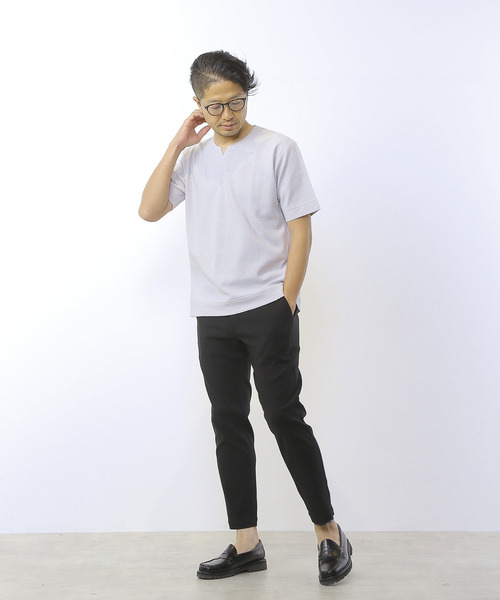 MEN'S MELROSE（メンズメルローズ）の「シルケットリンクスキーネックTシャツ（Tシャツ/カットソー・メンズ・グレイッシュベージュ/チャコールグレー/ライトグレー・2/4/3）」の19枚目の写真