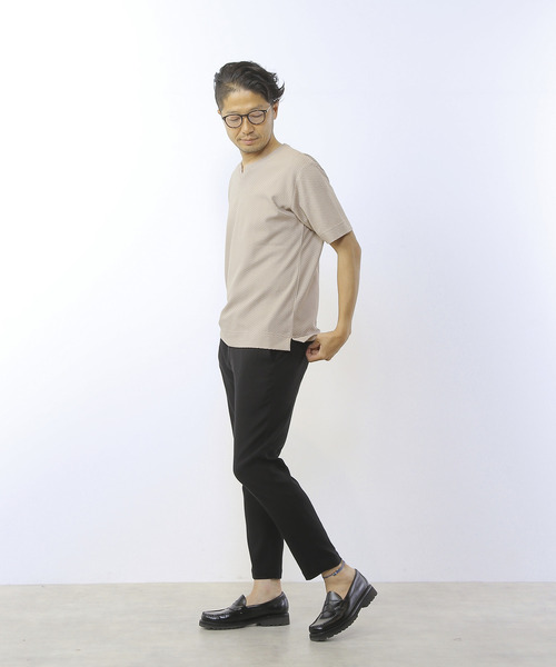 MEN'S MELROSE（メンズメルローズ）の「シルケットリンクスキーネックTシャツ（Tシャツ/カットソー・メンズ・グレイッシュベージュ/チャコールグレー/ライトグレー・2/4/3）」の15枚目の写真