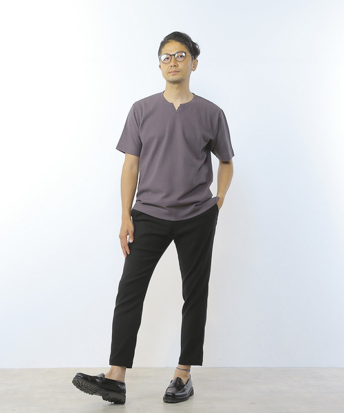 MEN'S MELROSE（メンズメルローズ）の「シルケットリンクスキーネックTシャツ（Tシャツ/カットソー・メンズ・グレイッシュベージュ/チャコールグレー/ライトグレー・2/4/3）」の12枚目の写真