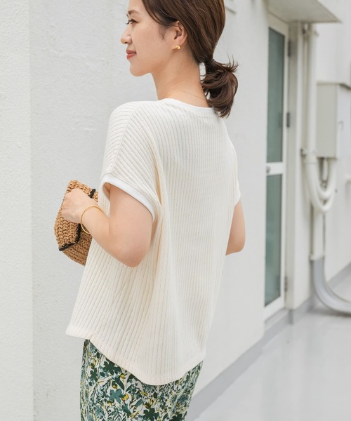 URBAN RESEARCH DOORS(アーバンリサーチドアーズ)の「針抜きサーマルフレンチスリーブ(Tシャツ/カットソー・レディース・ベージュ系その他/アイボリー/イエロー系その他・MEDIUM)」の2枚目の写真