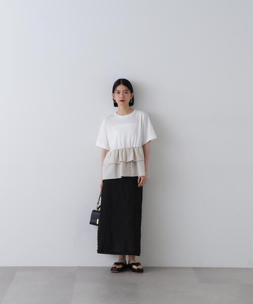 N.（N. Natural Beauty Basic）（エヌエヌナチュラルビューティーベーシック）の「◆シアーチェックロングスカート（スカート・レディース・ホワイト系その他/ブルー系その他/ブラック系その他・MEDIUM）」の6枚目の写真