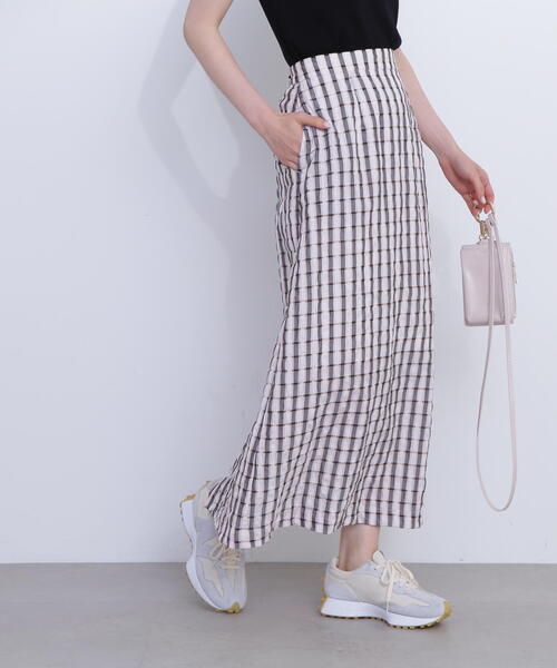 N.（N. Natural Beauty Basic）（エヌエヌナチュラルビューティーベーシック）の「◆シアーチェックロングスカート（スカート・レディース・ホワイト系その他/ブルー系その他/ブラック系その他・MEDIUM）」の14枚目の写真