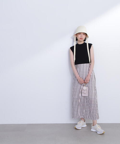 N.（N. Natural Beauty Basic）（エヌエヌナチュラルビューティーベーシック）の「◆シアーチェックロングスカート（スカート・レディース・ホワイト系その他/ブルー系その他/ブラック系その他・MEDIUM）」の17枚目の写真