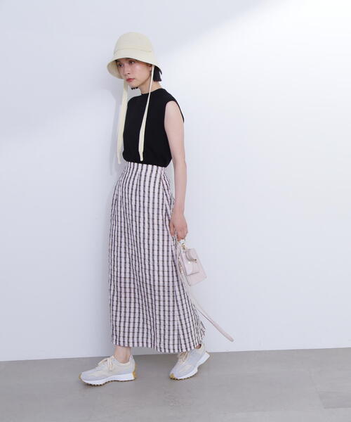 N.（N. Natural Beauty Basic）（エヌエヌナチュラルビューティーベーシック）の「◆シアーチェックロングスカート（スカート・レディース・ホワイト系その他/ブルー系その他/ブラック系その他・MEDIUM）」の18枚目の写真