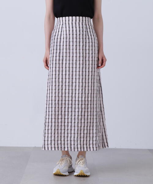 N.（N. Natural Beauty Basic）（エヌエヌナチュラルビューティーベーシック）の「◆シアーチェックロングスカート（スカート・レディース・ホワイト系その他/ブルー系その他/ブラック系その他・MEDIUM）」の20枚目の写真