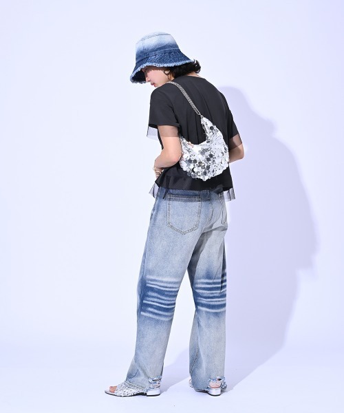 ENIM BY VICKY(エニムバイビッキー)の「グログラン×チュールドッキングプルオーバー《手洗い可能》(Tシャツ/カットソー・レディース・ネイビー/チャコールグレー・M)」の20枚目の写真