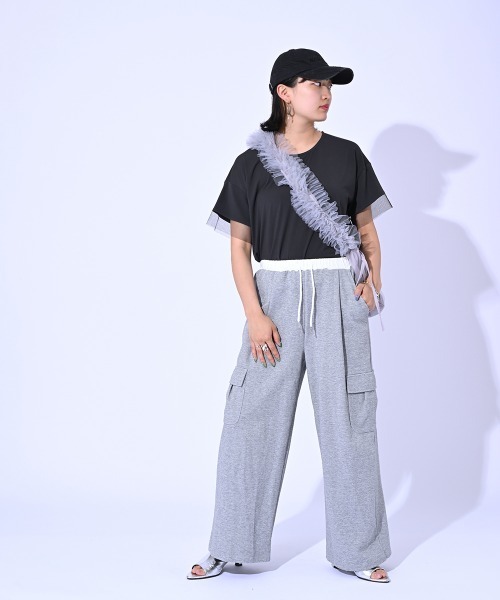 ENIM BY VICKY(エニムバイビッキー)の「グログラン×チュールドッキングプルオーバー《手洗い可能》(Tシャツ/カットソー・レディース・ネイビー/チャコールグレー・M)」の22枚目の写真