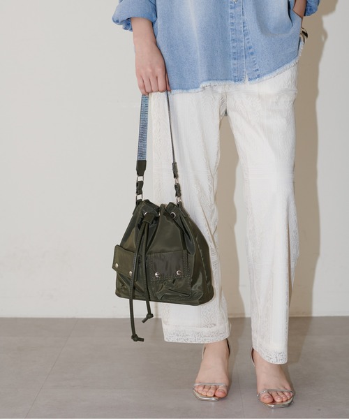 LARUTA 黒 巾着型 ショルダーバッグ LARUTA ショルダーバッグ バッグ 「Web限定」「LARUTA」ナイロン