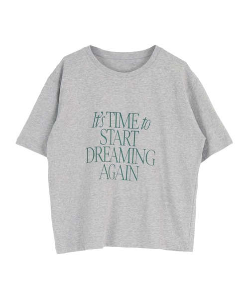 titivate(ティティベイト)の「ハーフスリーブロゴTシャツ(Tシャツ/カットソー・レディース・グレー/オフホワイト・FREE)」の2枚目の写真