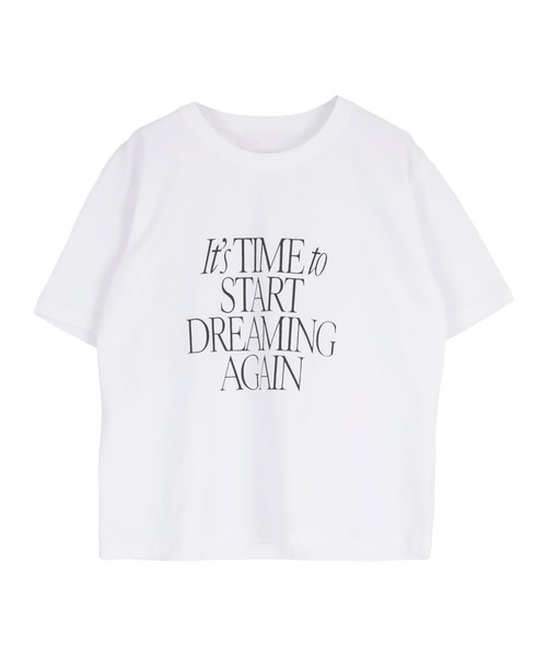 titivate(ティティベイト)の「ハーフスリーブロゴTシャツ(Tシャツ/カットソー・レディース・グレー/オフホワイト・FREE)」の1枚目の写真