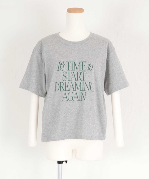 titivate(ティティベイト)の「ハーフスリーブロゴTシャツ(Tシャツ/カットソー・レディース・グレー/オフホワイト・FREE)」の3枚目の写真