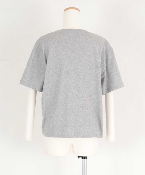 titivate(ティティベイト)の「ハーフスリーブロゴTシャツ(Tシャツ/カットソー・レディース・グレー/オフホワイト・FREE)」の6枚目の写真