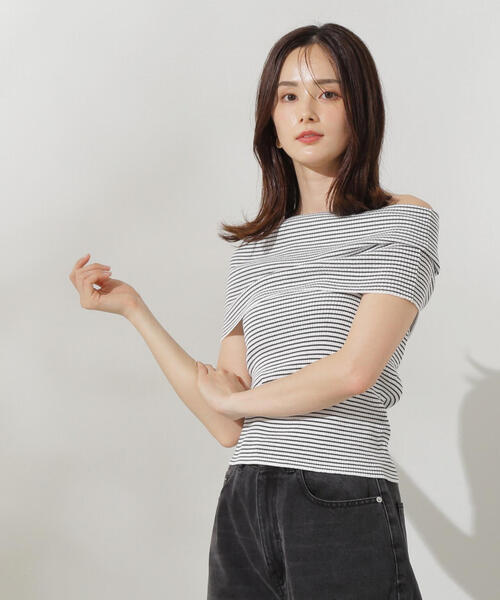 PROPORTION BODY DRESSING（プロポーションボディドレッシング）の「オフショルノースリニット / 1214270709（ニット/セーター・レディース・パープル/ダークグレー/ブラック系その他・FREE）」の5枚目の写真