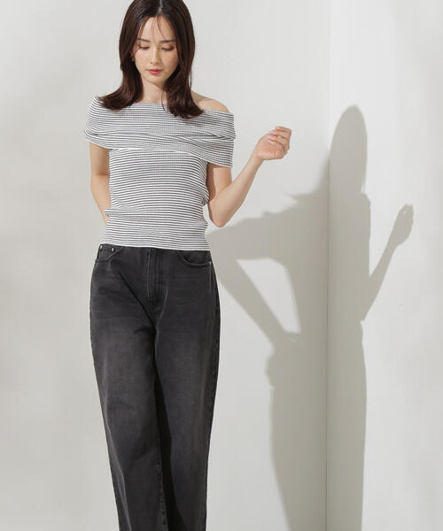 PROPORTION BODY DRESSING（プロポーションボディドレッシング）の「オフショルノースリニット / 1214270709（ニット/セーター・レディース・パープル/ダークグレー/ブラック系その他・FREE）」の6枚目の写真