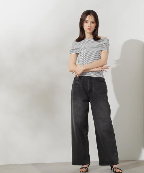 PROPORTION BODY DRESSING（プロポーションボディドレッシング）の「オフショルノースリニット / 1214270709（ニット/セーター・レディース・パープル/ダークグレー/ブラック系その他・FREE）」の7枚目の写真