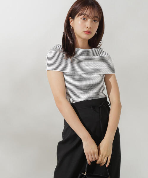 PROPORTION BODY DRESSING（プロポーションボディドレッシング）の「オフショルノースリニット / 1214270709（ニット/セーター・レディース・パープル/ダークグレー/ブラック系その他・FREE）」の10枚目の写真