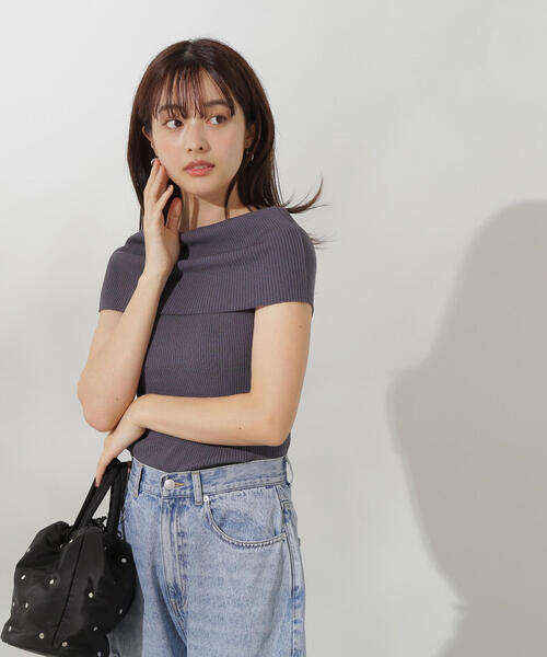 PROPORTION BODY DRESSING（プロポーションボディドレッシング）の「オフショルノースリニット / 1214270709（ニット/セーター・レディース・パープル/ダークグレー/ブラック系その他・FREE）」の17枚目の写真