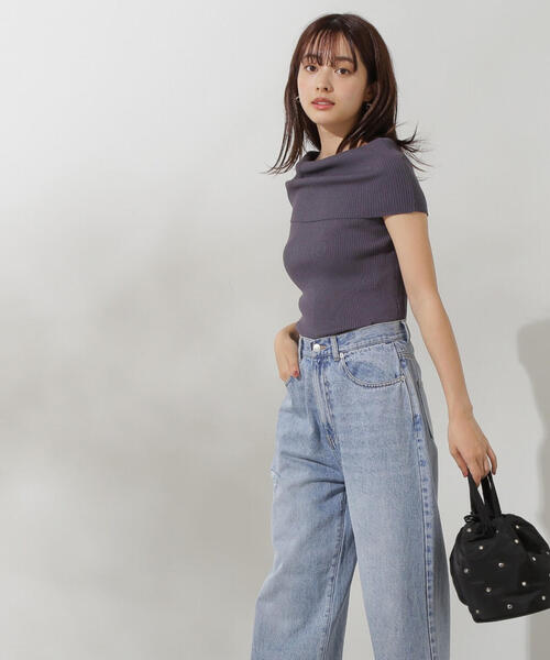 PROPORTION BODY DRESSING（プロポーションボディドレッシング）の「オフショルノースリニット / 1214270709（ニット/セーター・レディース・パープル/ダークグレー/ブラック系その他・FREE）」の19枚目の写真