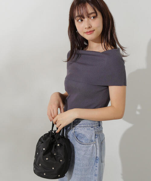 PROPORTION BODY DRESSING（プロポーションボディドレッシング）の「オフショルノースリニット / 1214270709（ニット/セーター・レディース・パープル/ダークグレー/ブラック系その他・FREE）」の20枚目の写真