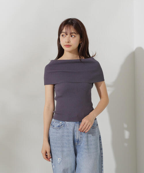 PROPORTION BODY DRESSING（プロポーションボディドレッシング）の「オフショルノースリニット / 1214270709（ニット/セーター・レディース・パープル/ダークグレー/ブラック系その他・FREE）」の21枚目の写真