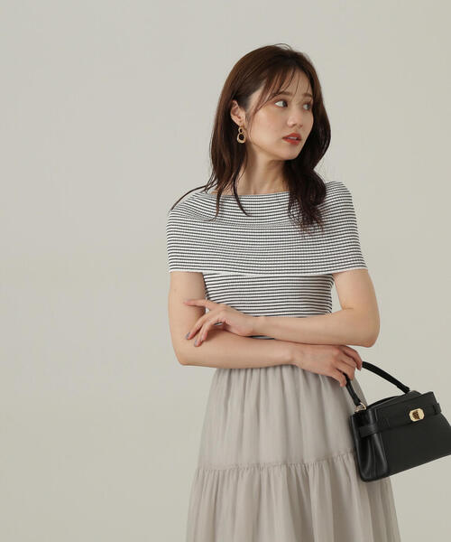 PROPORTION BODY DRESSING（プロポーションボディドレッシング）の「オフショルノースリニット / 1214270709（ニット/セーター・レディース・パープル/ダークグレー/ブラック系その他・FREE）」の2枚目の写真
