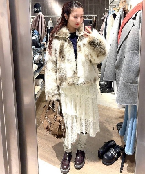 この冬スタイリングの主役にピッタリ！】MIXカラーファーブルゾン