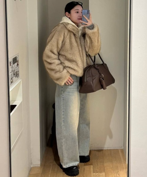 この冬スタイリングの主役にピッタリ！】MIXカラーファーブルゾン