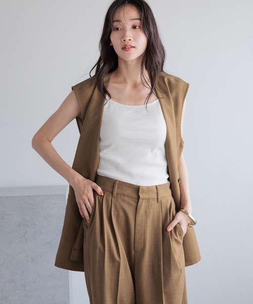 LOWRYS FARM（ローリーズファーム）の「バスケットベスト２　132284（ベスト・レディース・ブラウン/アイボリー/チャコールグレー・FREE）」の3枚目の写真