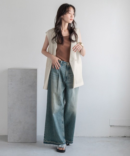 LOWRYS FARM（ローリーズファーム）の「バスケットベスト２　132284（ベスト・レディース・ブラウン/アイボリー/チャコールグレー・FREE）」の5枚目の写真