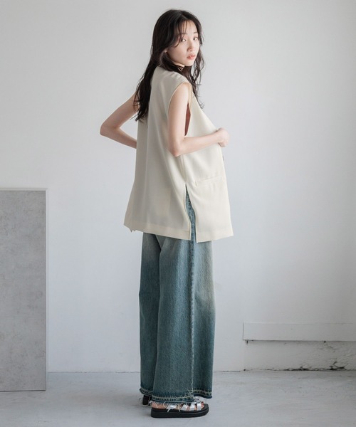 LOWRYS FARM（ローリーズファーム）の「バスケットベスト２　132284（ベスト・レディース・ブラウン/アイボリー/チャコールグレー・FREE）」の6枚目の写真