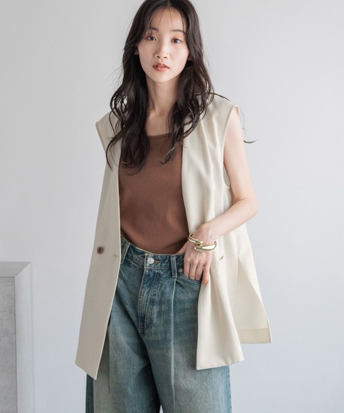 LOWRYS FARM（ローリーズファーム）の「バスケットベスト２　132284（ベスト・レディース・ブラウン/アイボリー/チャコールグレー・FREE）」の7枚目の写真