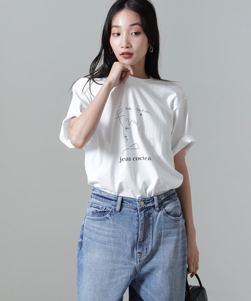 HEAR MY NAME(ヒアマイネーム)の「HEAR MY NAME/別注 Jean cocteau Tシャツ(Tシャツ/カットソー・レディース・ホワイト・FREE)」の4枚目の写真