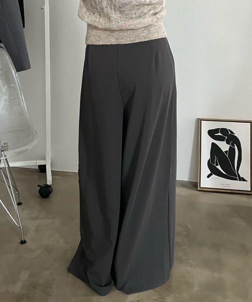bita.（ビタ）の「ワイドタックスラックスパンツ（スラックス・レディース・グレー/ホワイト・SMALL/MEDIUM/LARGE）」の8枚目の写真