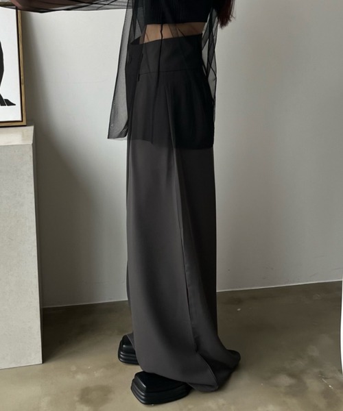 bita.（ビタ）の「ワイドタックスラックスパンツ（スラックス・レディース・グレー/ホワイト・SMALL/MEDIUM/LARGE）」の6枚目の写真