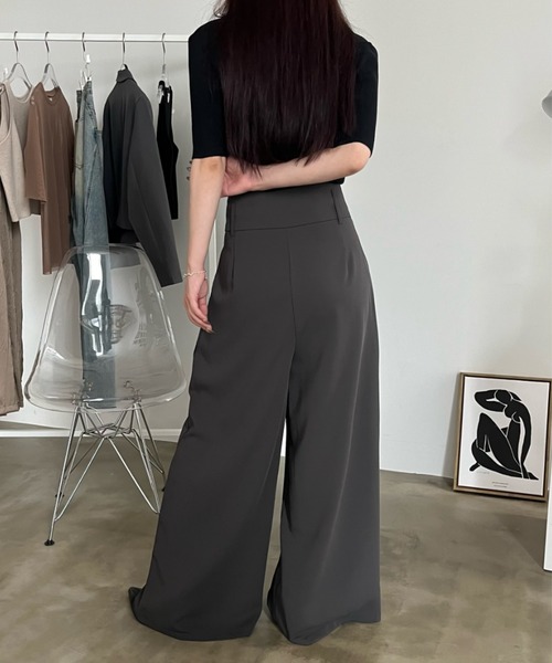 bita.（ビタ）の「ワイドタックスラックスパンツ（スラックス・レディース・グレー/ホワイト・SMALL/MEDIUM/LARGE）」の10枚目の写真