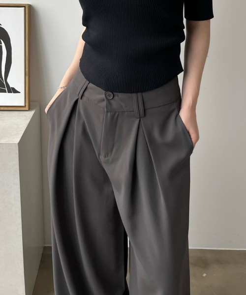 bita.（ビタ）の「ワイドタックスラックスパンツ（スラックス・レディース・グレー/ホワイト・SMALL/MEDIUM/LARGE）」の15枚目の写真